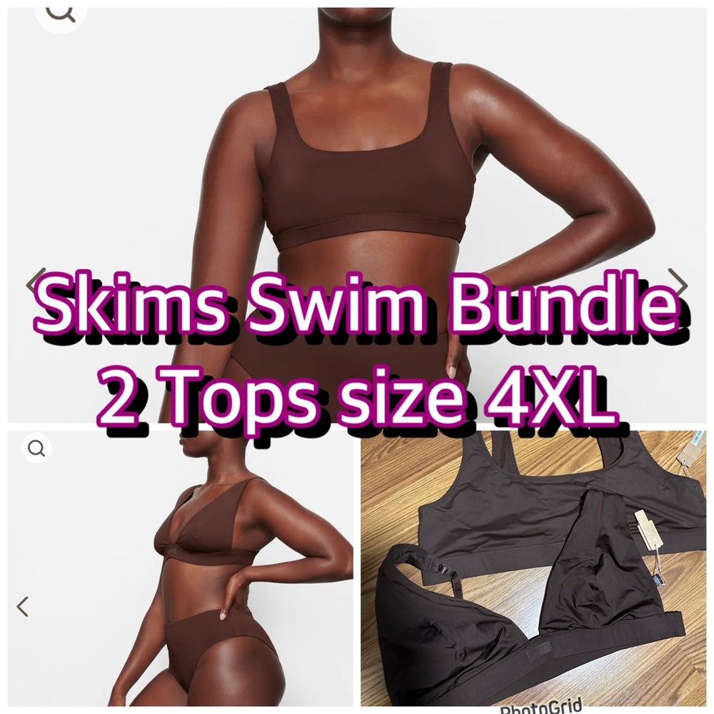 2 New with tags Skims Swim plunge & tank bikini top size 4x  (price for both)